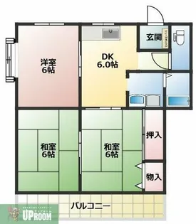 六軒屋ハイツ【303号室】の間取り