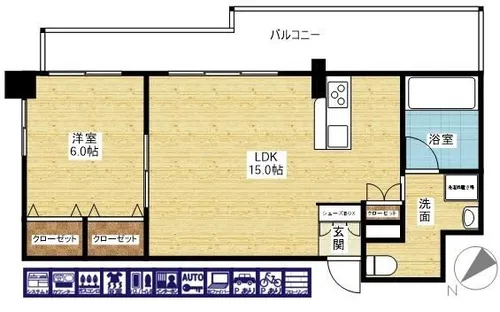 1LDKの間取り画像