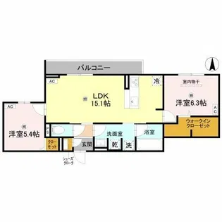 クラシスト背戸口【2階】の間取り