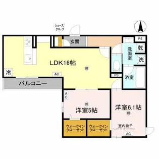 クラシスト背戸口【3階】の間取り
