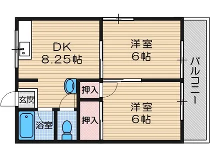 ハイツつるの【2階】の間取り