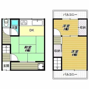 大阪府藤井寺市東藤井寺町【テラスハウス】の間取り