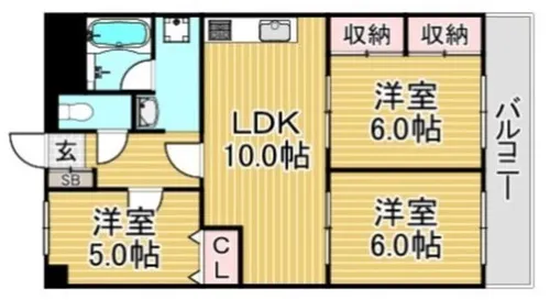 福岡県大野城市紫台【マンション】の間取り