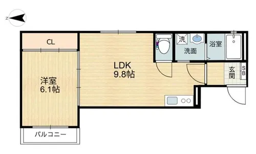 チロル水尾【203号室】の間取り
