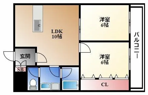 プリンセス瓦町【2階】の間取り