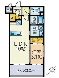 福岡県福岡市博多区博多駅南4丁目【マンション】の間取り