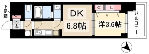 プレサンス ジェネ 上前津【3階】の間取り