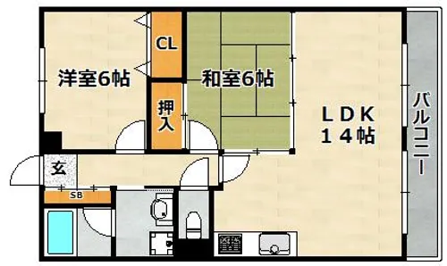サンライズ明和【205号室】の間取り