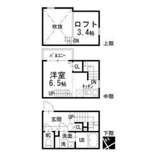パークサイド北斗【1階】の間取り