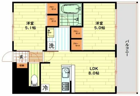 大阪府大阪市西区南堀江3丁目【マンション】の間取り