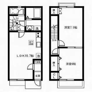 愛知県西尾市吉良町吉田【テラスハウス】の間取り
