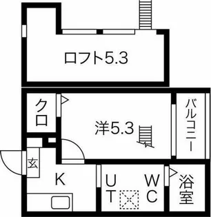 L’endroit apaisant あじよし【103号室】の間取り