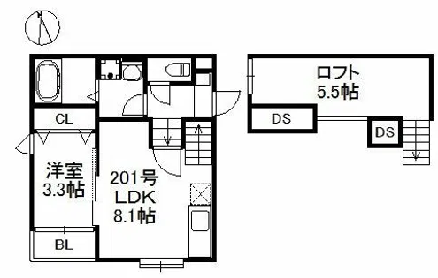 スカイピア大橋 490【2階】の間取り