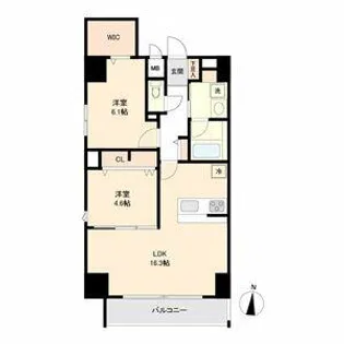 パークフラッツ新栄【9階】の間取り