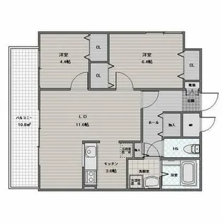 プレミール北野【7階】の間取り
