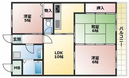アドモリモト下畑【307号室】の間取り