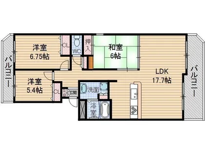 マウントビュー西田中【7階】の間取り