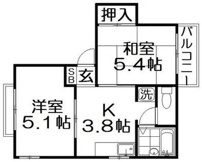 タウニー本町【1階】の間取り