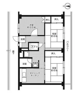 ビレッジハウス城東【4階】の間取り
