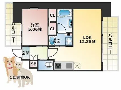 プレジオ阿波座【8階】の間取り