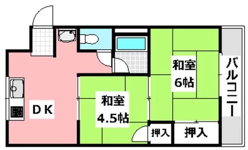 春日ハイツ【1階】の間取り