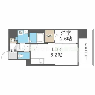 コンフォリア・リヴ南森町Ⅱ【9階】の間取り