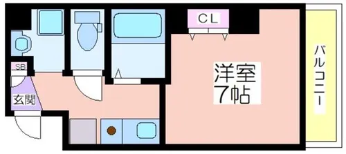 MiYo87天下茶屋【602号室】の間取り