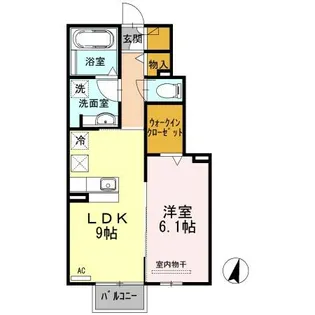 プランドール鳴尾【1階】の間取り