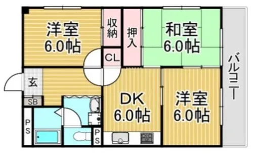 福岡県春日市春日原北町2丁目【マンション】の間取り