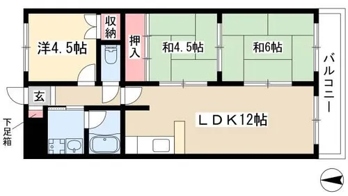 イトーピア紅葉舎金山マンション【206号室】の間取り