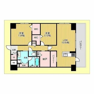 カルム小西Ⅴ【6階】の間取り