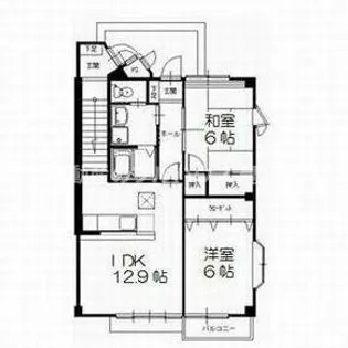 ハイステージISAHO B【1階】の間取り