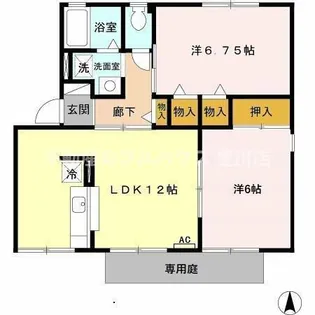 ハイカムール野田【101号室】の間取り