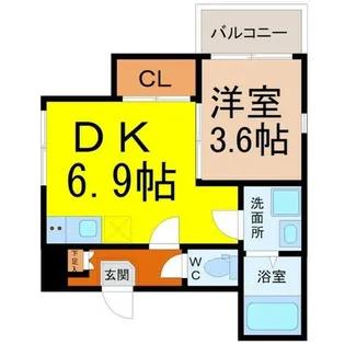 ハーモニーテラス長栄III【1階】の間取り