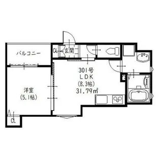 クリエオーレ吉田【3階】の間取り