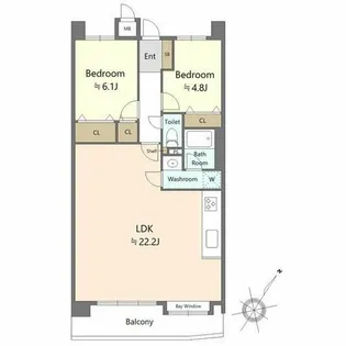 サンハウス八田【2階】の間取り