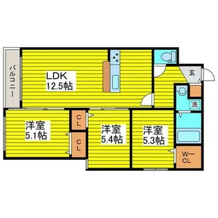 L’Orangeオランジュ【3階】の間取り