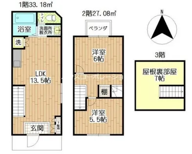 兵庫県尼崎市大庄中通1丁目【一戸建】の間取り