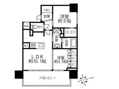 クリオラベルヴィ名古屋花の木【7階】の間取り