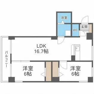 HILLTOP TOWER【9階】の間取り