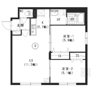 シティレジデンス水車町【1階】の間取り