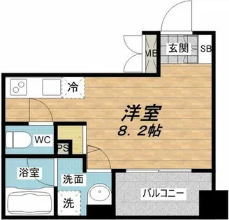 エスライズ西本町【8階】の間取り