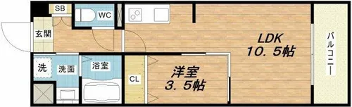 エグゼ今里【3階】の間取り