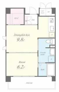 レジデンス八楽【6階】の間取り