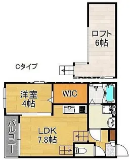 ハーモニーテラス安立【1階】の間取り