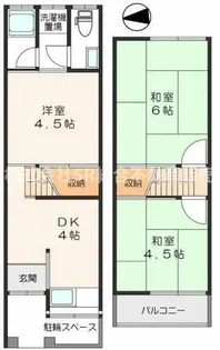大阪府東大阪市布市町1丁目【テラスハウス】の間取り