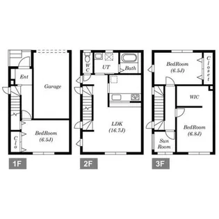 北海道札幌市東区北十三条東13丁目【テラスハウス】の間取り