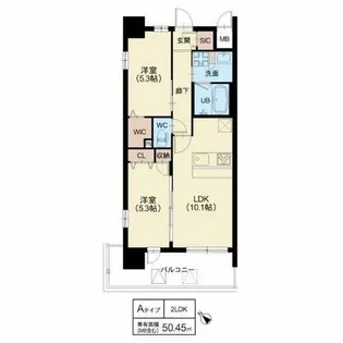 スプランディッド中百舌鳥【6階】の間取り