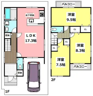 大阪府摂津市鳥飼下2丁目【一戸建】の間取り