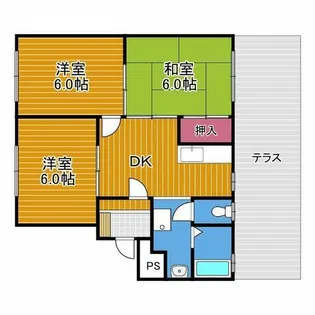 リバーサイド小車5号棟【1階】の間取り